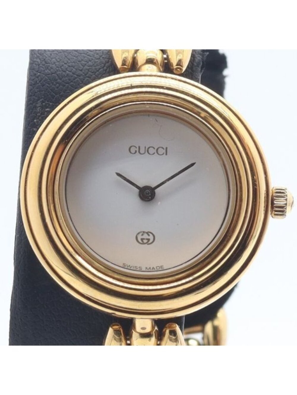 Gucci With Change Bezel 11/12 White Dial Bangle Watch